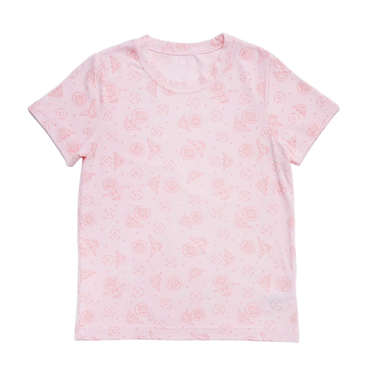 <tc>Kids cooling feeling Short Sleeve T-Shirt with Bat print (Light Coral)</tc>