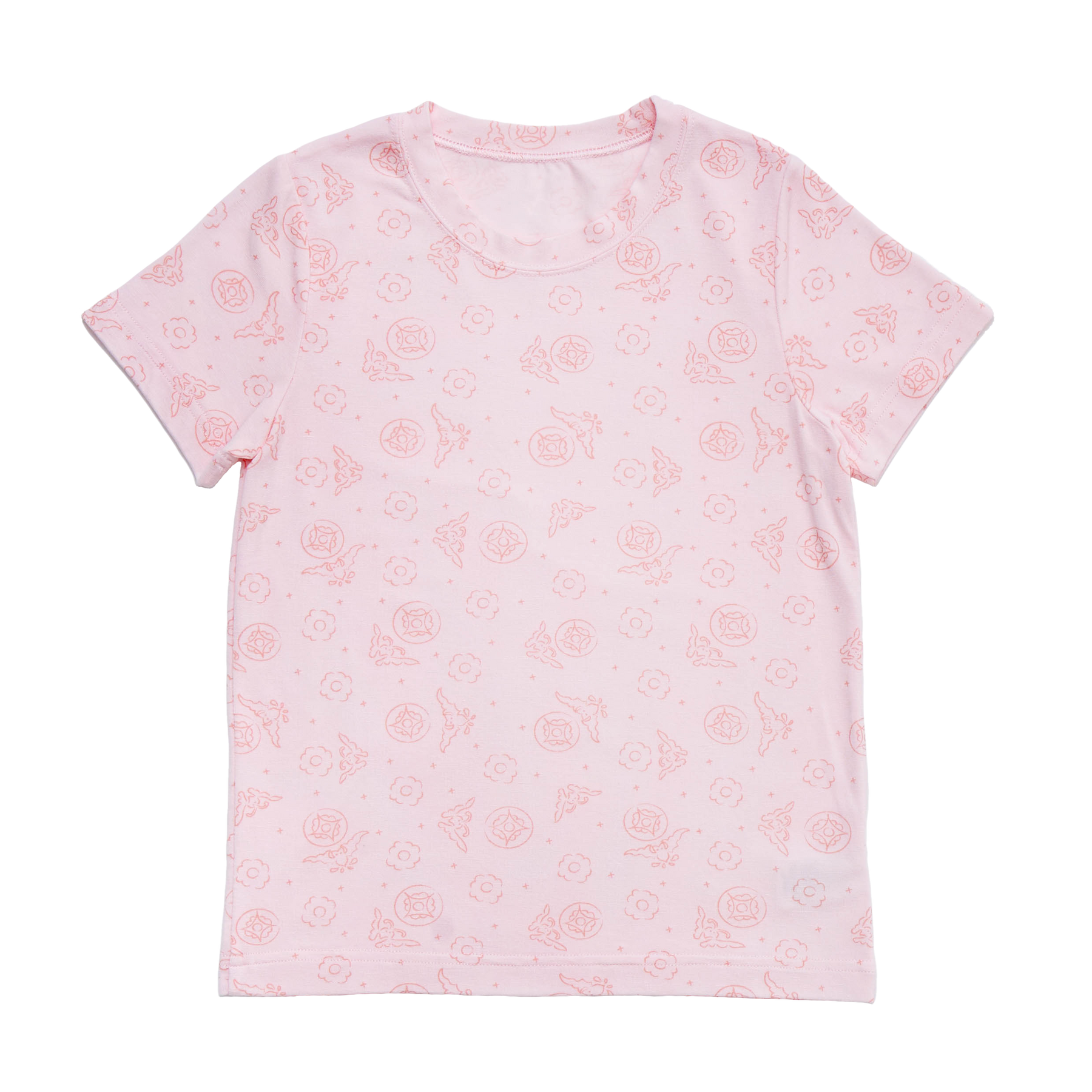 <tc>Kids cooling feeling Short Sleeve T-Shirt with Bat print (Light Coral)</tc>