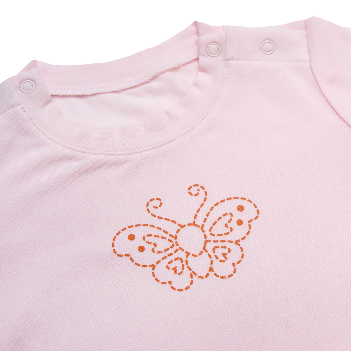 <tc>BABY cooling feeling longsleeve BODYSUIT WITH butterfly PRINT (Light Coral)</tc>