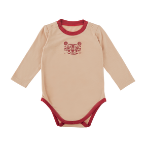 <tc>Khaki baby Thermal Bodysuit with tiger print</tc>