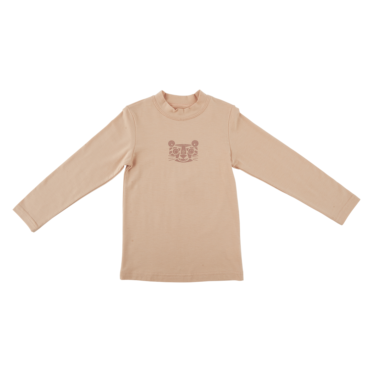 <tc>Khaki kids Thermal T-Shirt with  tiger print</tc>