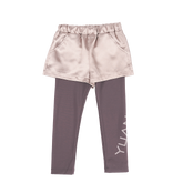 Silver kids shorts and leggings with YUAN logo