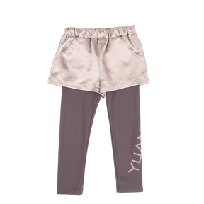 Silver kids shorts and leggings with YUAN logo