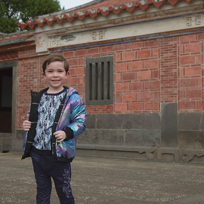 Dark blue kids sweatshirt with koi motif