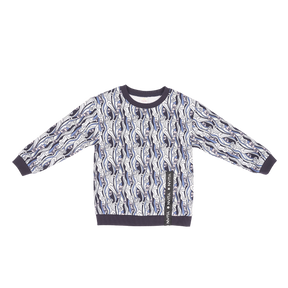 Dark blue kids sweatshirt with koi motif