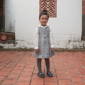 Heather grey kids dress with matching stockings