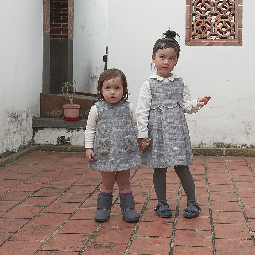 Heather grey kids dress with matching stockings