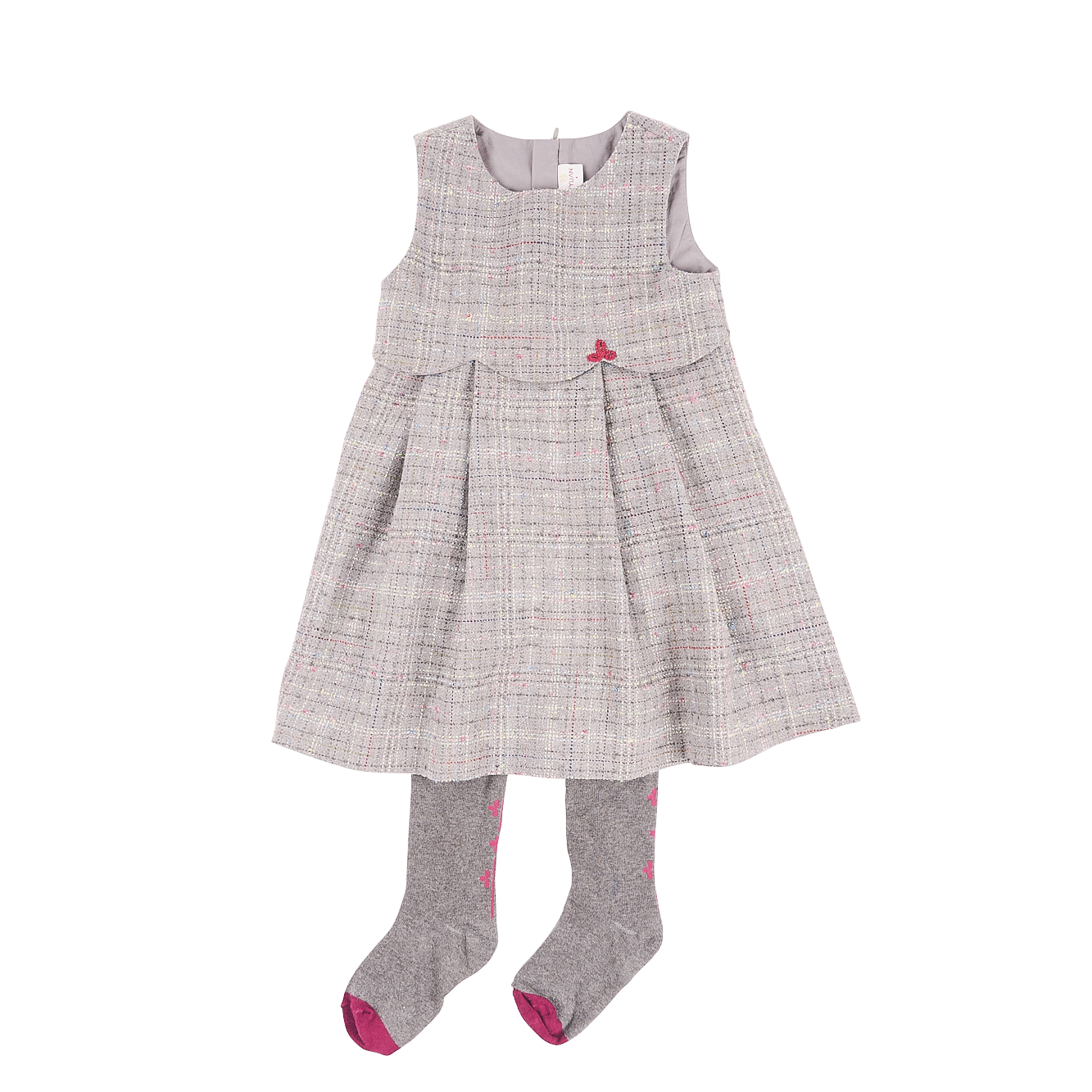 Heather grey kids dress with matching stockings