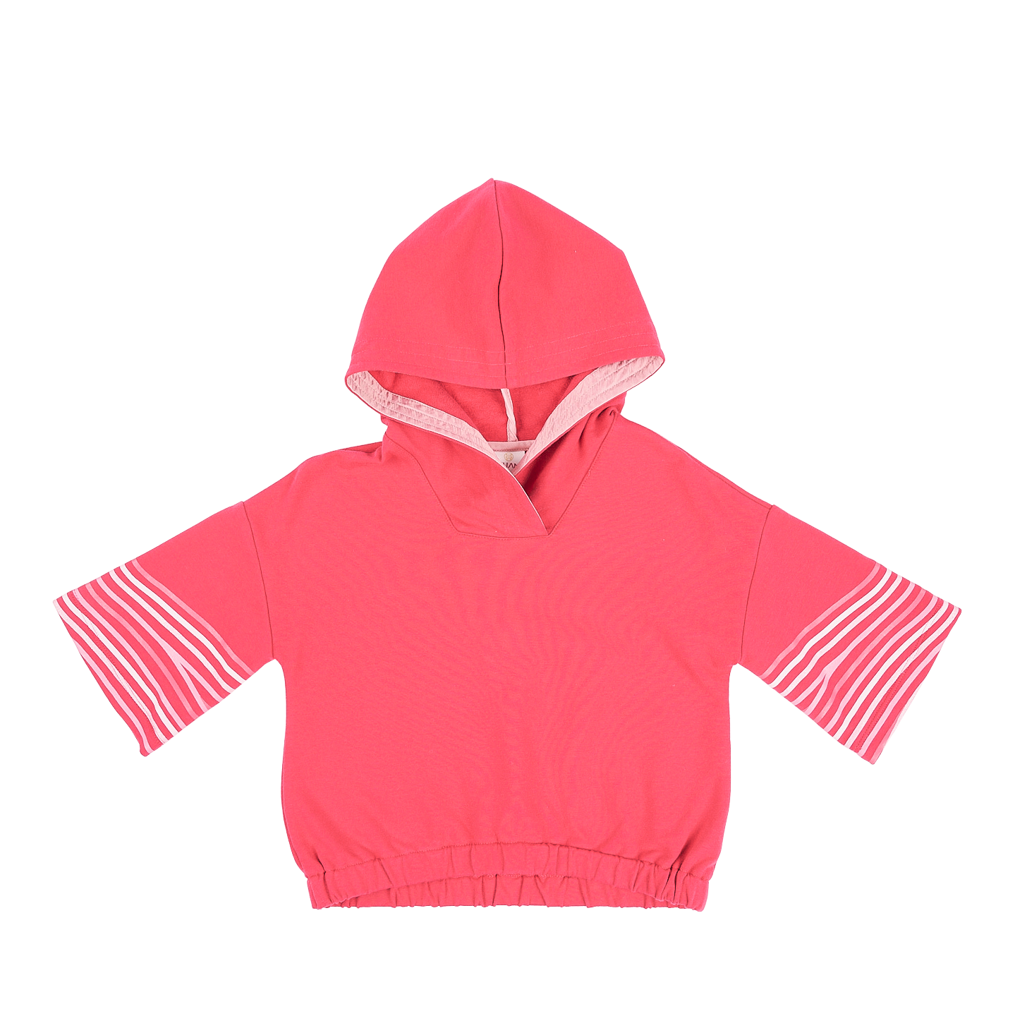 Magenta kids top 2-piece set with wave motif