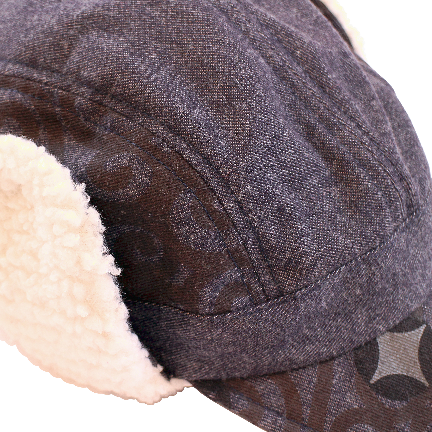 Dark blue baby aviator cap with coin motif