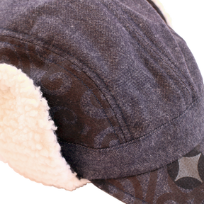 Dark blue baby aviator cap with coin motif