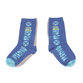 Royal blue kids good fortune mid-length socks