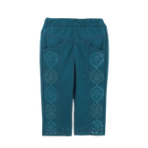 Peacock blue baby trousers with equestrian motif