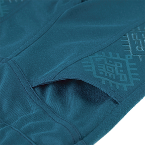 Peacock blue baby trousers with equestrian motif