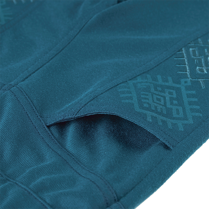Peacock blue baby trousers with equestrian motif