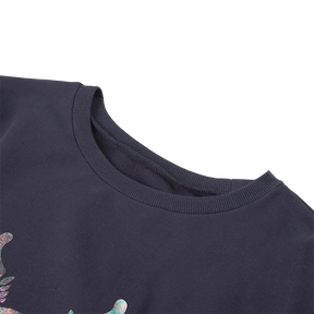 Indigo adult sweatshirt with metallic dragon print