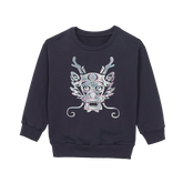 Indigo kids sweatshirt with metallic dragon print