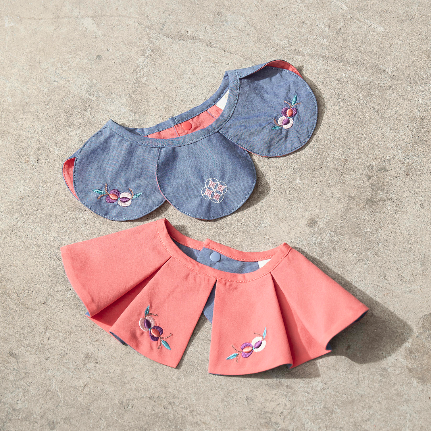 Coral petal shaped pomegranate baby bib