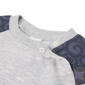 Light heather grey baby sweatshirt with coin motif