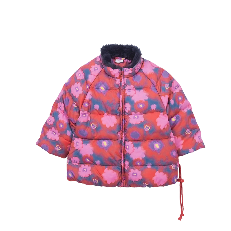 Red azalea baby down jacket