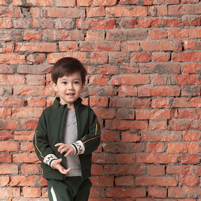 Light heather grey kids sweatshirt with embossed YUAN logo