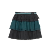 Dark green kids gauze ruffle skirt