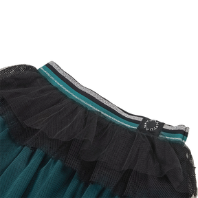 Dark green kids gauze ruffle skirt