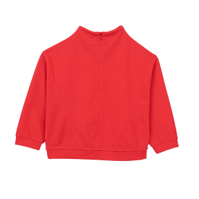 Red kids top with pom pom necklace