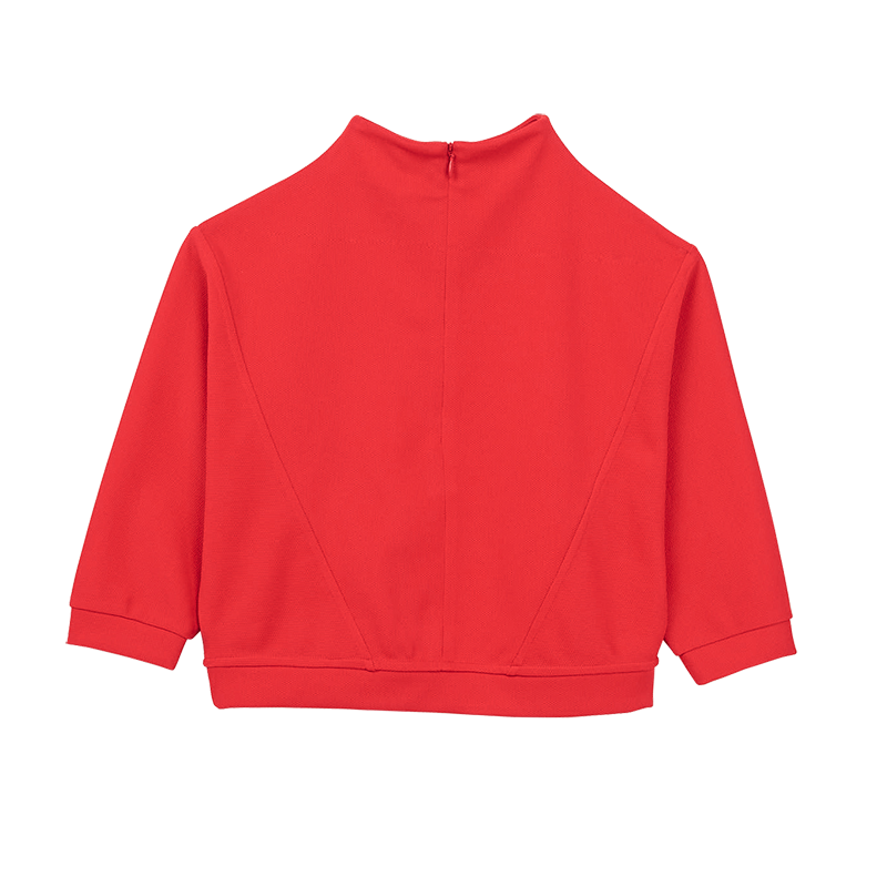 Red kids top with pom pom necklace