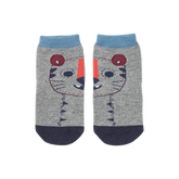 Heather grey kids tiger short socks