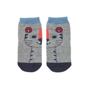 Heather grey kids tiger short socks