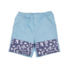 <tc>Baby denim shorts with five poisons patchwork</tc>
