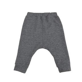 Heather grey baby trousers with dragon motif