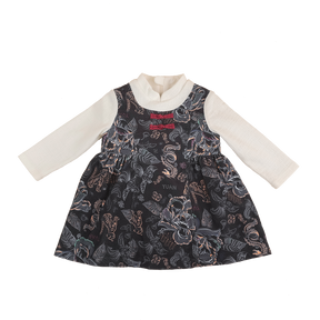 Baby dress with stand collar and Chinese knots