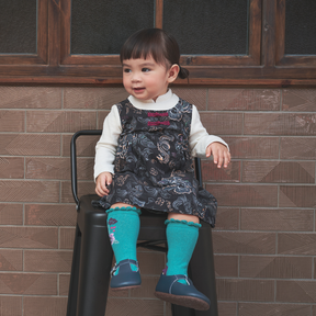 Baby dress with stand collar and Chinese knots