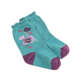 Pine green mid-calf peony socks