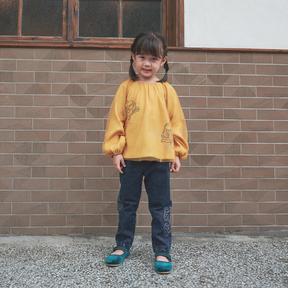 Kids denim with "as-you-wish" cloud motif