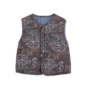 Metal grey reversible kids vest with "beast wishes" print