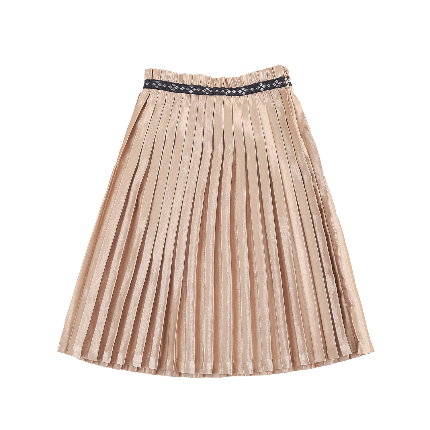 Metallic kids pleated skirt