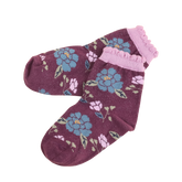 Purple peony short socks