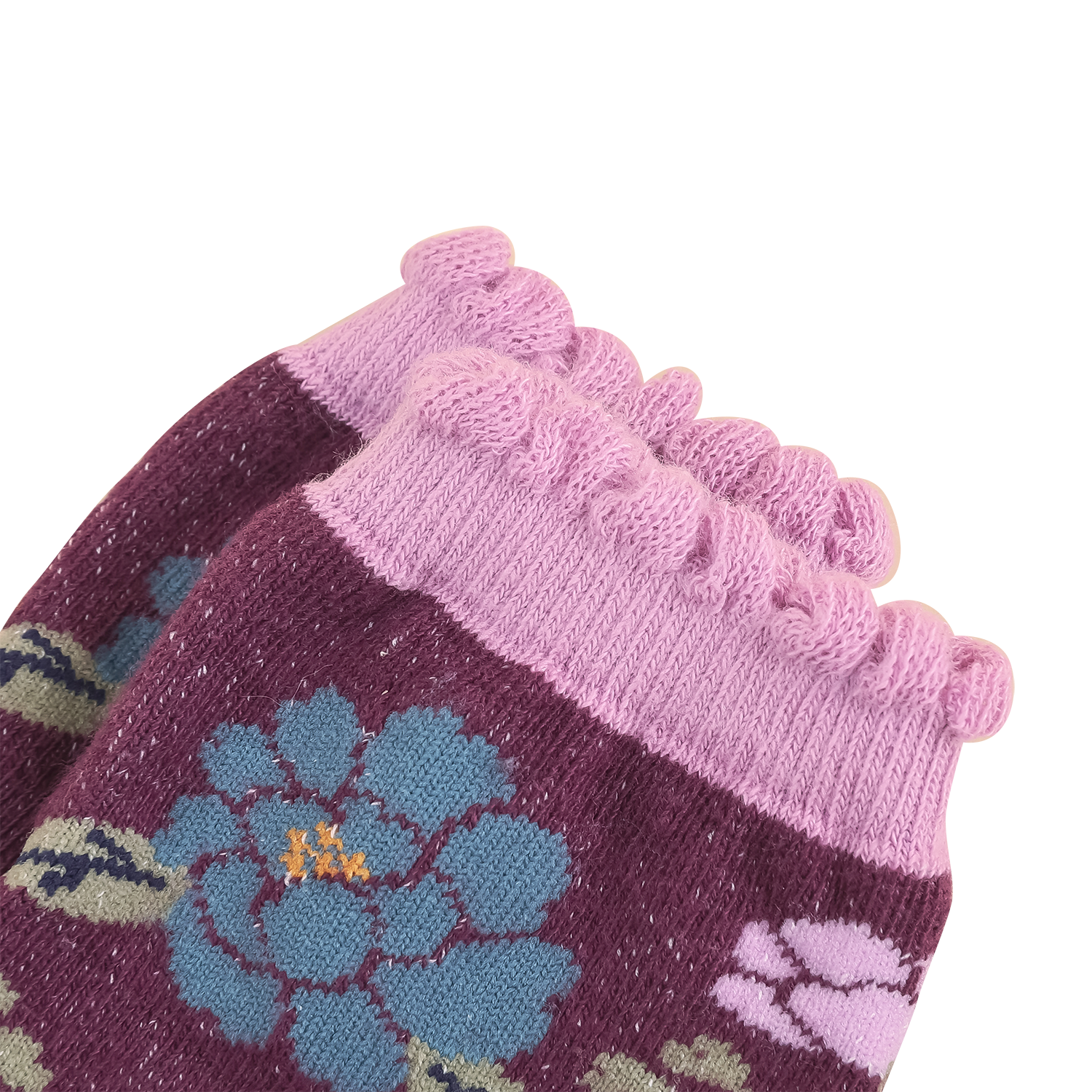 Purple peony short socks