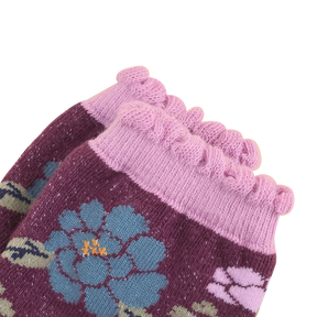 Purple peony short socks