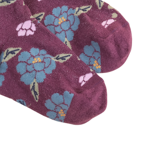 Purple peony short socks