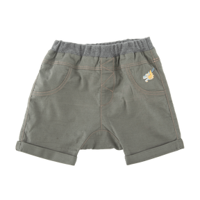 <tc>olive drab baby shorts with UNICORN APPLIQUÉ</tc>