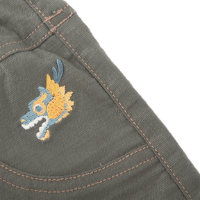 <tc>olive drab baby shorts with UNICORN APPLIQUÉ</tc>