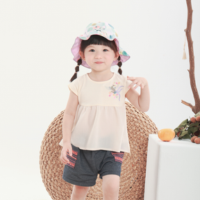 <tc>Cream baby Top with phoenix appliqué</tc>