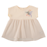 <tc>Cream baby Top with phoenix appliqué</tc>