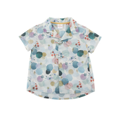 <tc>orchid baby button down shirt with three rounds print</tc>