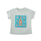 <tc>Mint baby T-shirt with tiger print</tc>