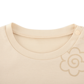 <tc>Khaki baby T-shirt with tiger print</tc>